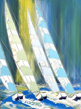 Gemälde, Les reflets bleus de l’océan... (Esprit voile), Olivier Messas