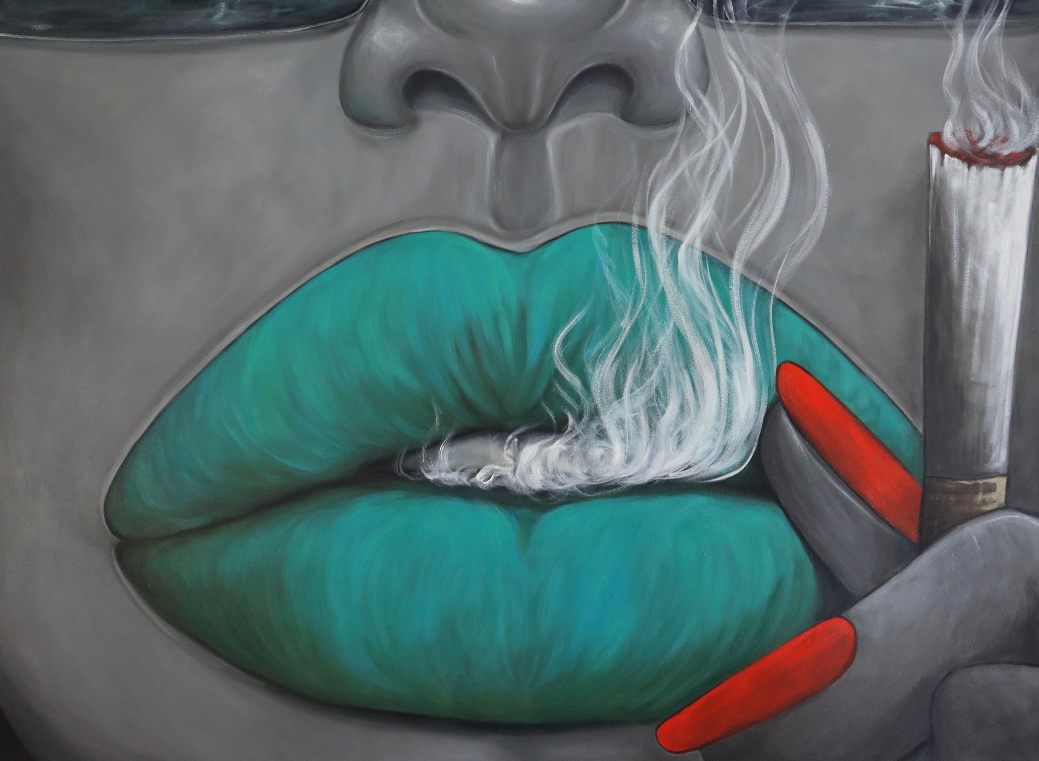 Suthamma (Ta) Byrne, Lady with green lips Suthamma (Ta) Byrne, Lady with green lips