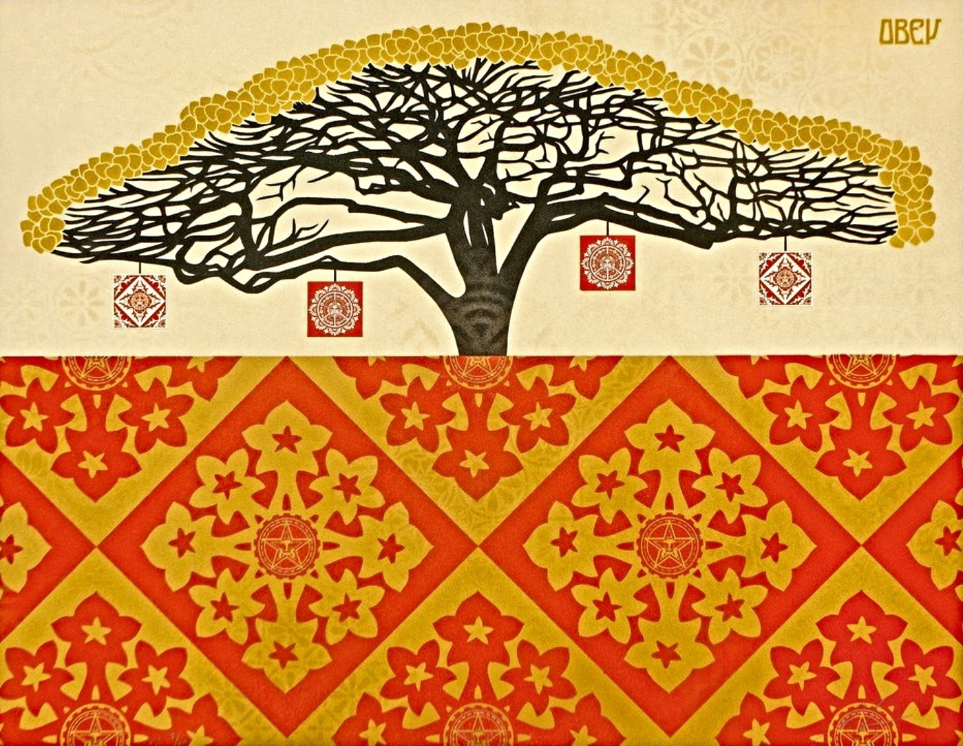 Shepard Fairey (Obey), Monkey Pod (Red & Gold VSE) Shepard Fairey (Obey), Monkey Pod (Red & Gold VSE)