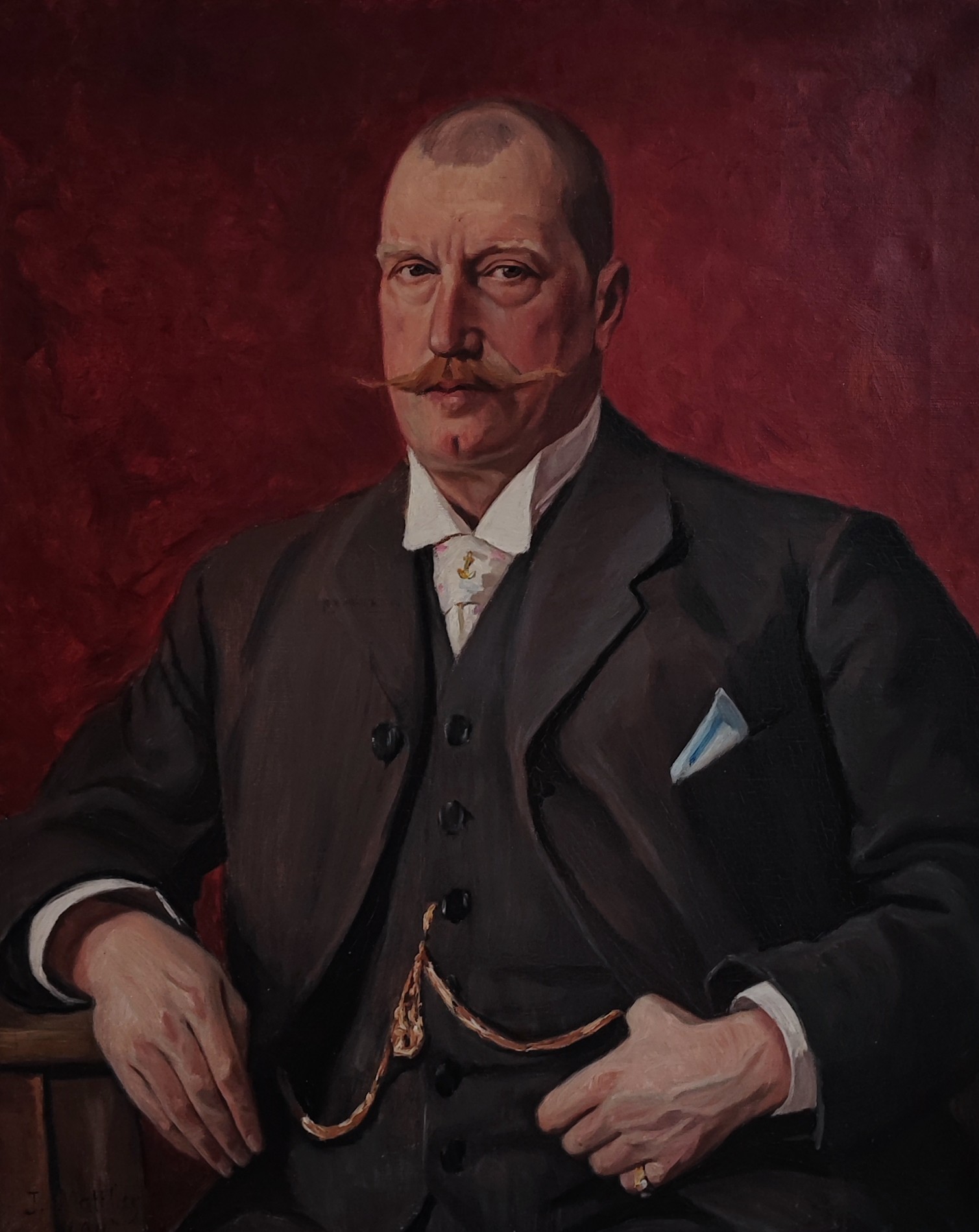 Jules Matthey, Notable à moustache et montre gousset Jules Matthey, Notable à moustache et montre gousset