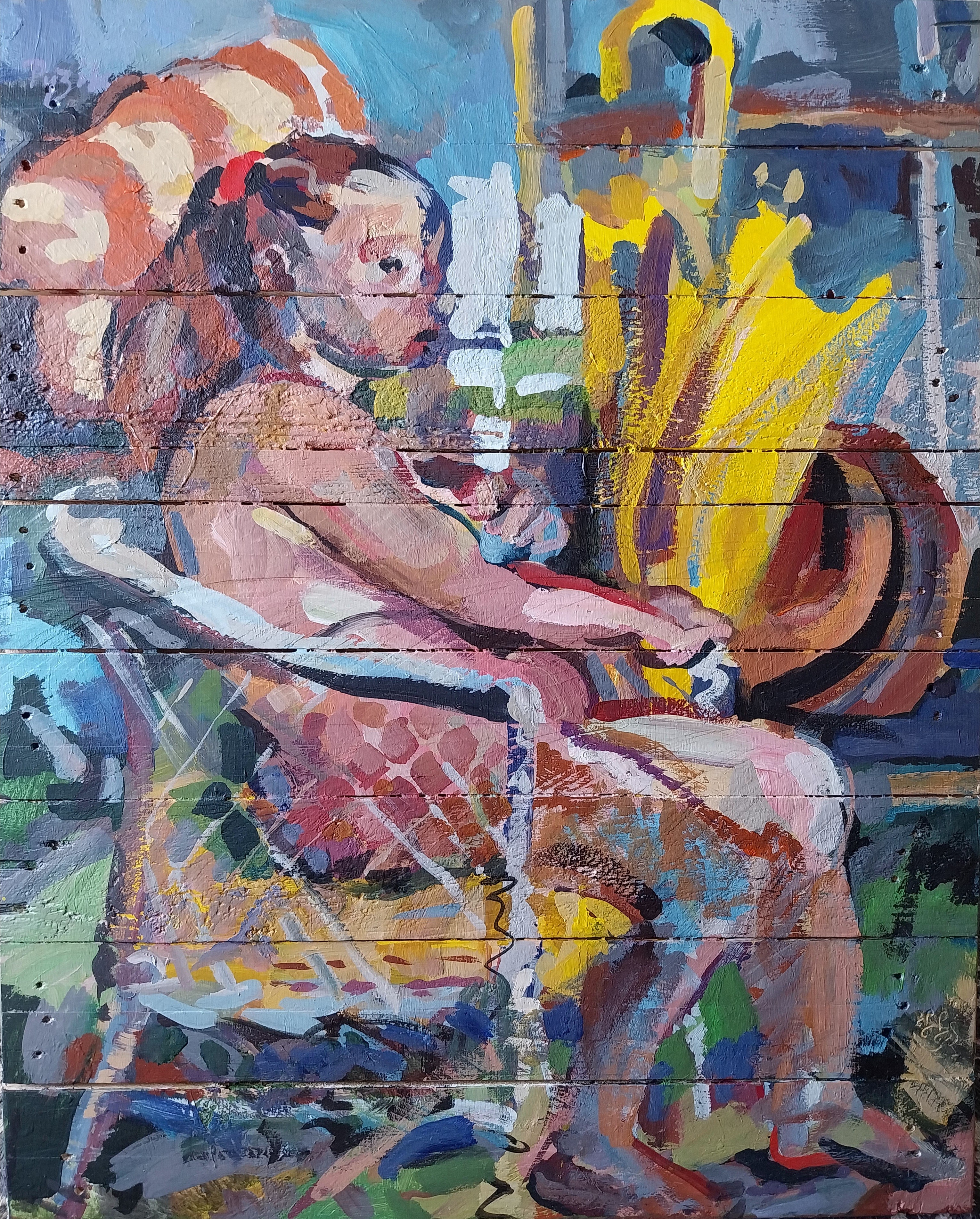 Witold Pyzik, Gamine au parapluie jaune Witold Pyzik, Gamine au parapluie jaune