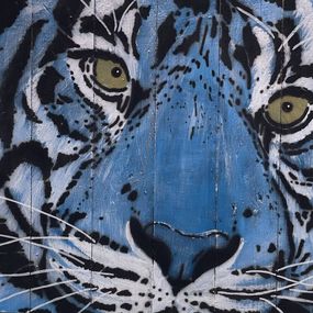 Peinture, Blue tiger focus, Mosko
