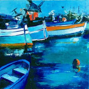 Peinture, Barques au port, Patrick Briere