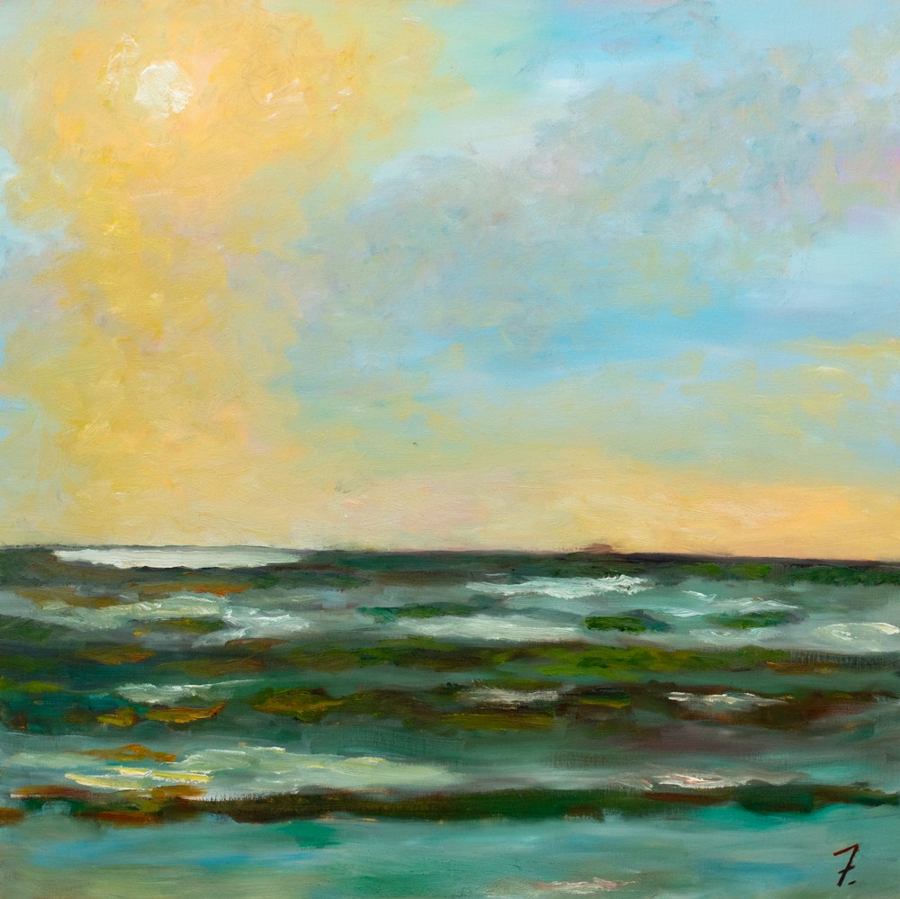 Michel Jamet, Coucher de soleil sur la mer - Paysage marin Michel Jamet, Coucher de soleil sur la mer - Paysage marin