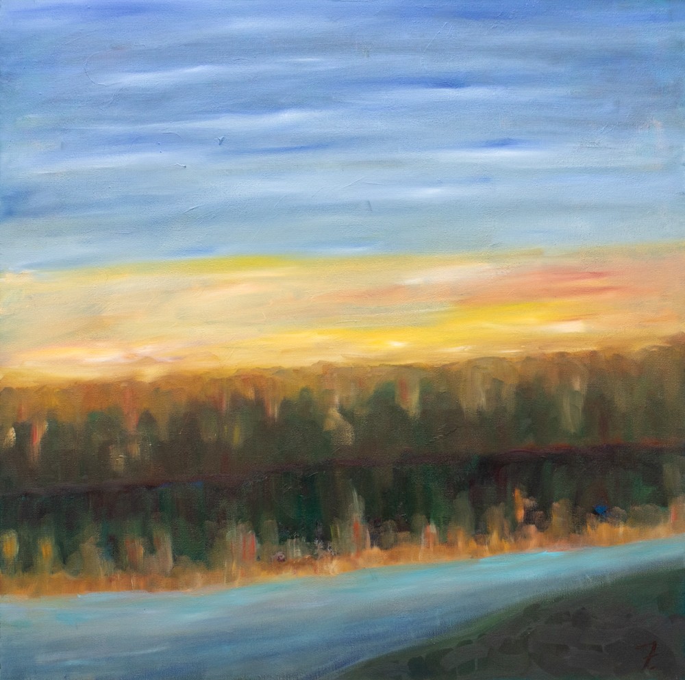 Michel Jamet, Coucher de soleil sur le Lot - Paysage et rivière d'Occitanie Michel Jamet, Coucher de soleil sur le Lot - Paysage et rivière d'Occitanie