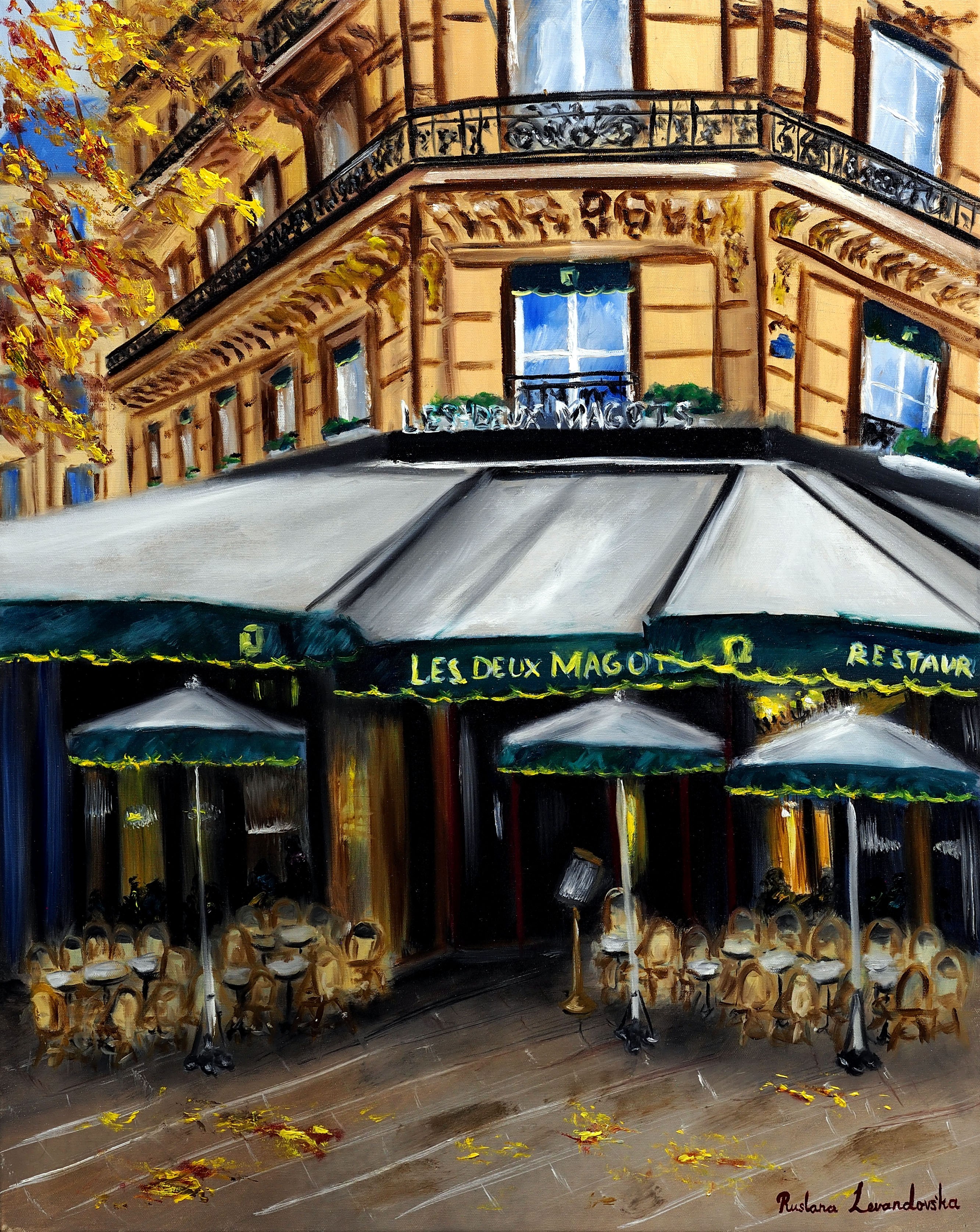 Ruslana Levandovska, Autumn at Les Deux Magots, Paris Ruslana Levandovska, Autumn at Les Deux Magots, Paris
