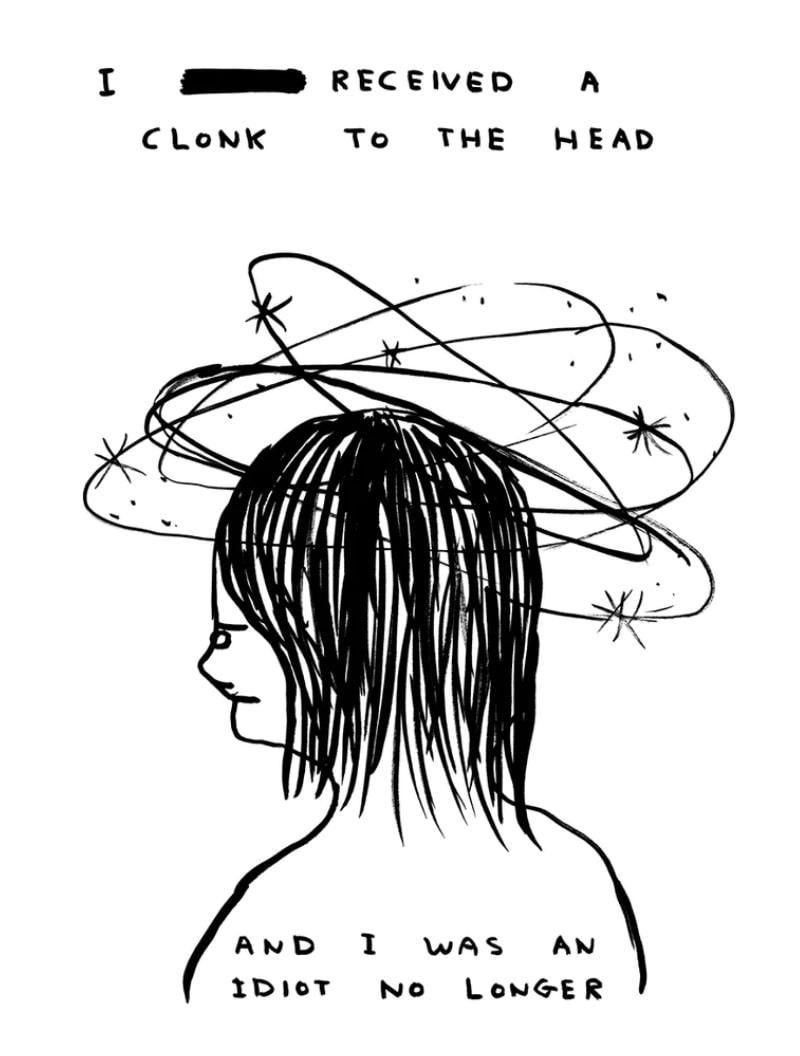 David Shrigley, I received a clonk to the head David Shrigley, I received a clonk to the head