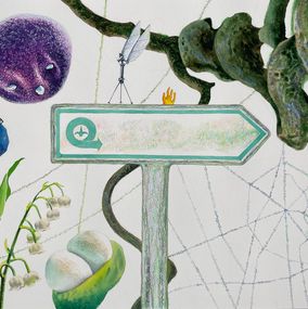 Peinture, Imagined destinations, Road sign ( Panneau indicateur ), Taisia Korotkova