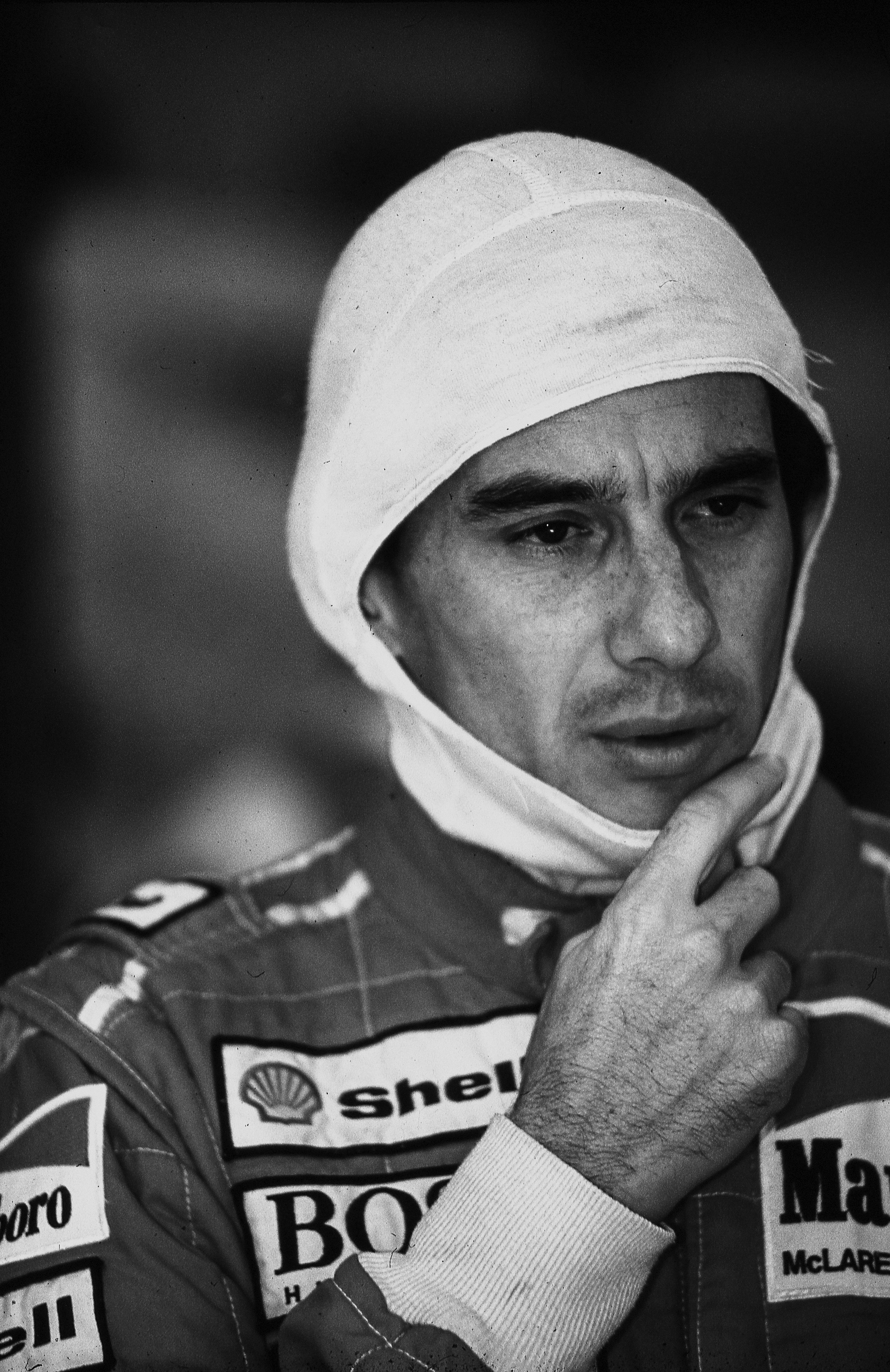Dominique Leroy, Ayrton Senna concentrer. F1 Dominique Leroy, Ayrton Senna concentrer. F1