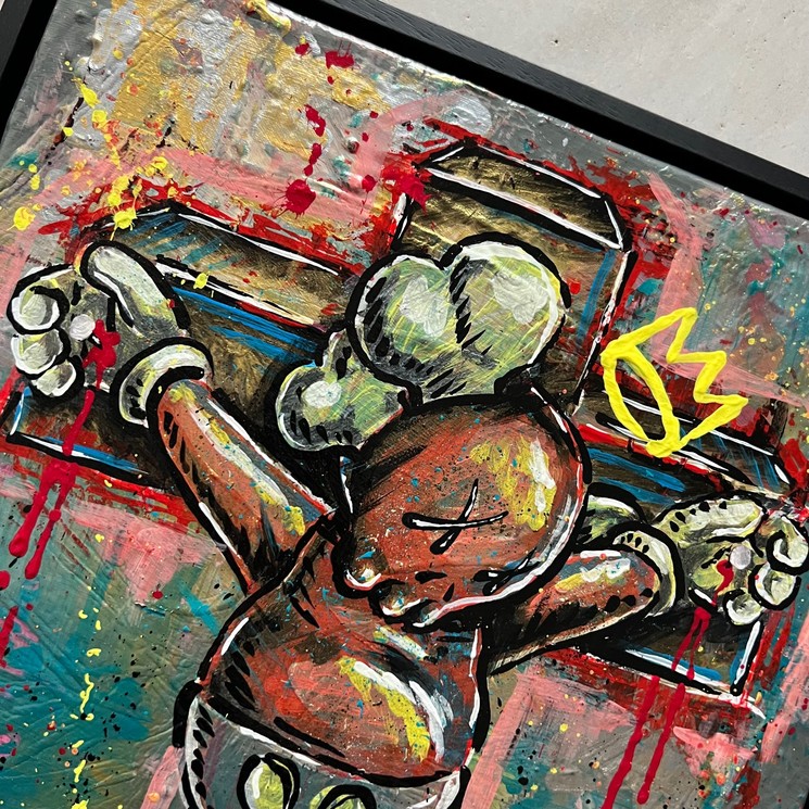 kaz　キャンバスアート ▷ Crucified Kaws by Spazz, 2022 | Painting | Artsper