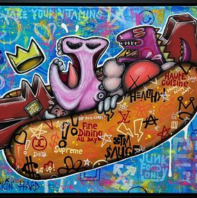 Pintura, Hot dog Supreme / Haring x Basquiat x Monopoly, Spazz