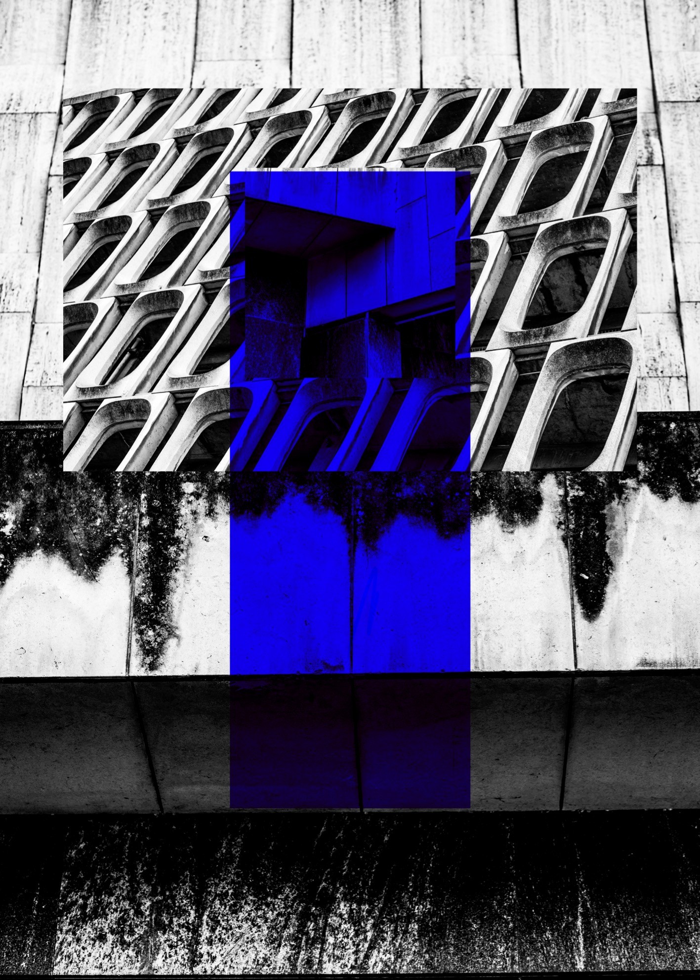 Claire Giraudeau, Urbain brutalisme, Bleu Majorelle - Photographie digigraphie Claire Giraudeau, Urbain brutalisme, Bleu Majorelle - Photographie digigraphie