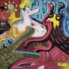 Peinture, Serengeti, Angel Rivas