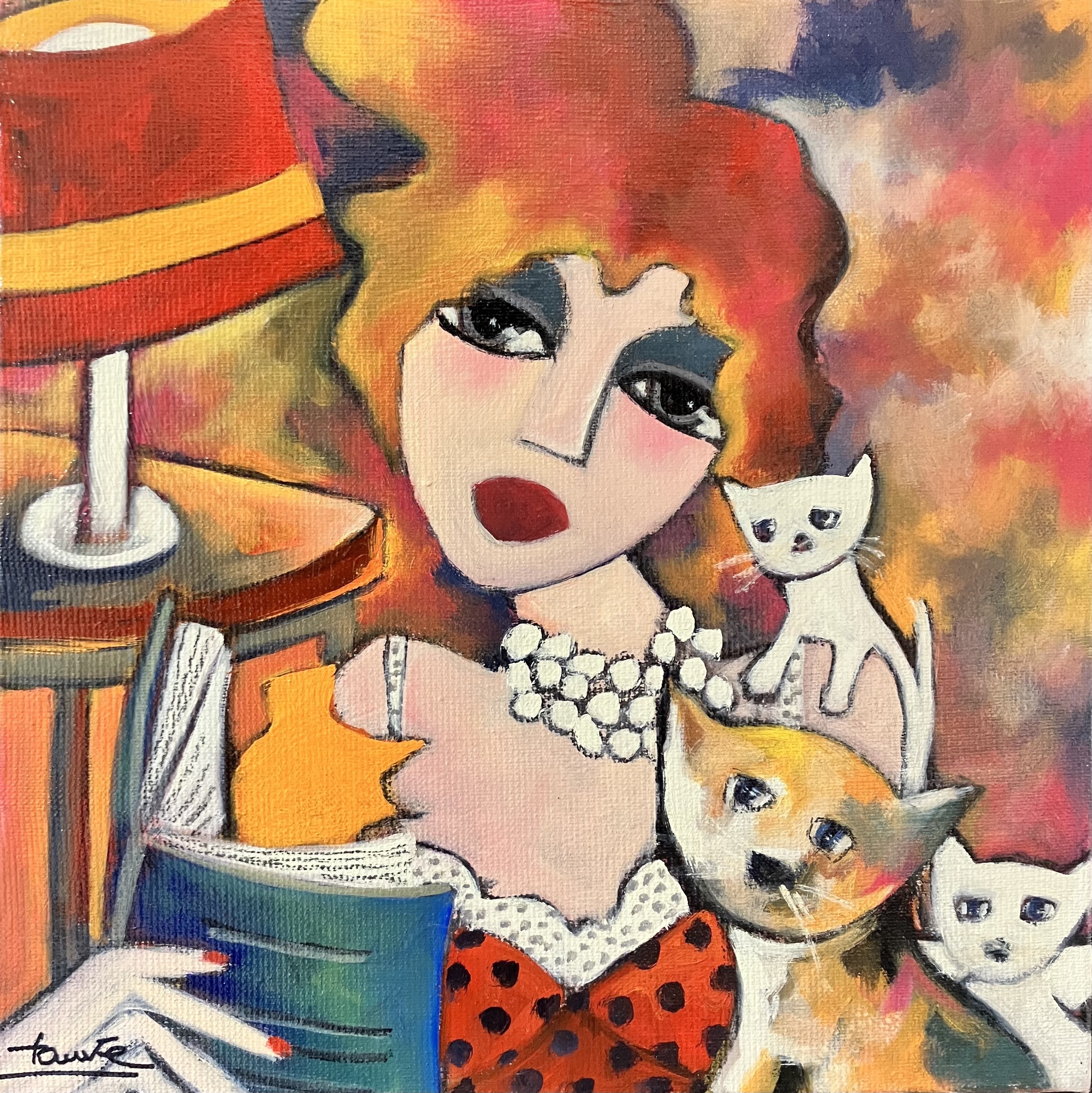 Martine Fauve Dechavanne, La romancière et ses chats Martine Fauve Dechavanne, La romancière et ses chats