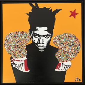 Gemälde, Basquiat boxing - Yellow background, Ito Dubois