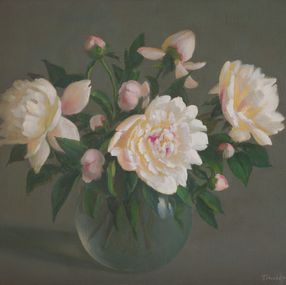 Painting, White peonies, Irina Trushkova