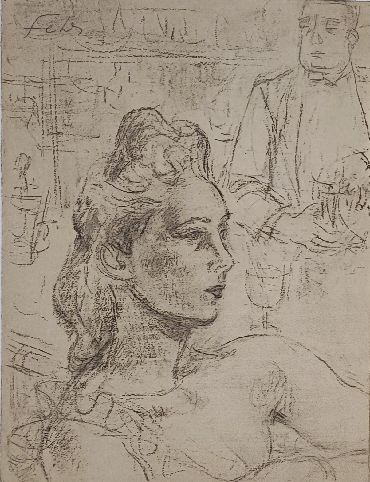 Henri Fehr, Attablée au bar Henri Fehr, Attablée au bar