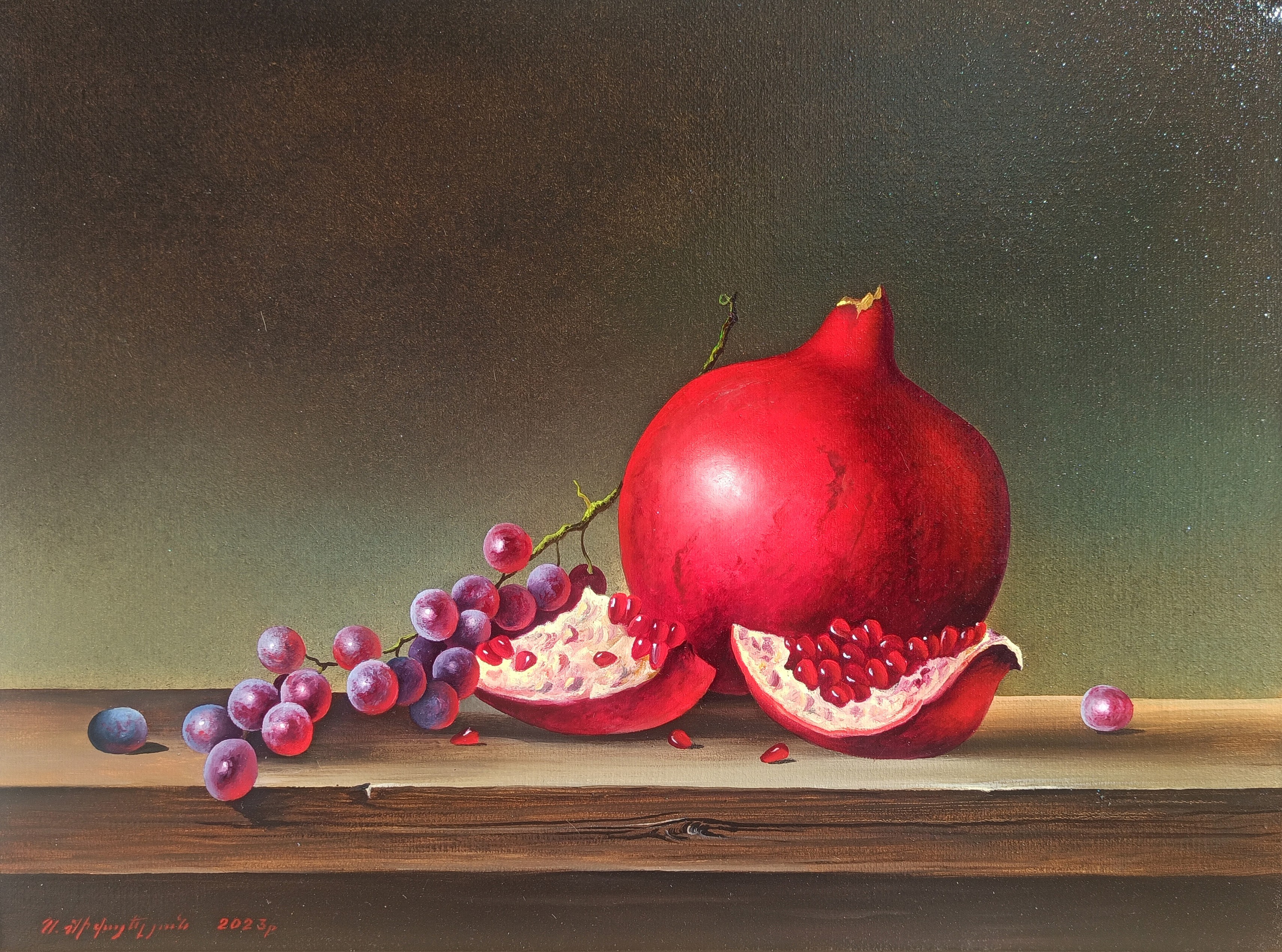 Sergey Miqayelyan, Still life with pomegranates and grapes Sergey Miqayelyan, Still life with pomegranates and grapes