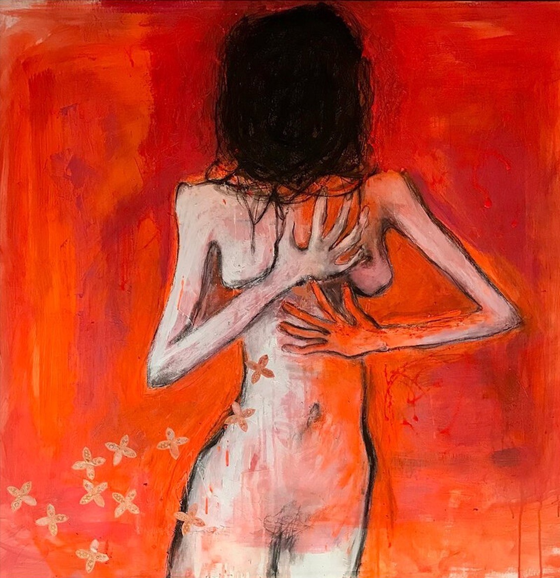 Joann Côté, Dark and luminous self portrait Joann Côté, Dark and luminous self portrait