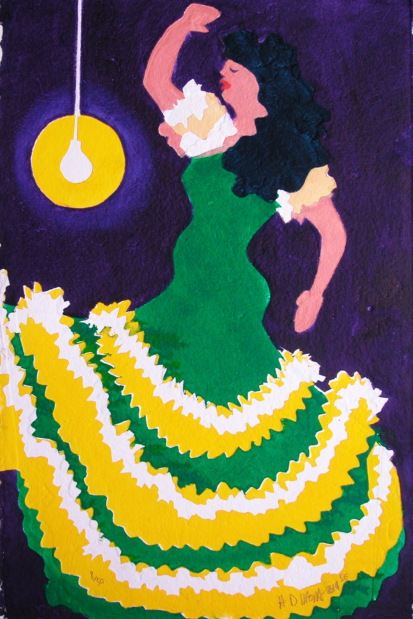 Hervé Di Rosa, La danseuse espagnole II, gravure originale Hervé Di Rosa, La danseuse espagnole II, gravure originale