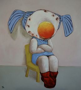 Painting, Egg girl in ponytails, Suthamma (Ta) Byrne