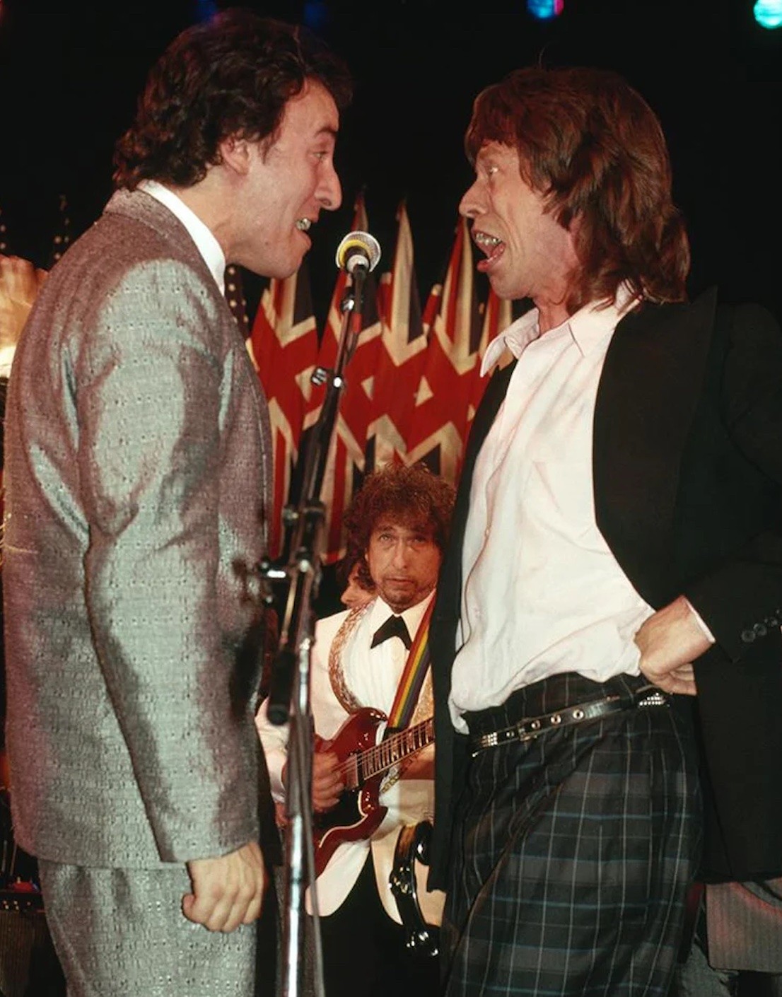 Bob Gruen, Bruce Springsteen, Bob Dylan, Mick Jagger, NYC 1988 Bob Gruen, Bruce Springsteen, Bob Dylan, Mick Jagger, NYC 1988