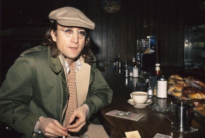 Bob Gruen, John Lennon sitting at cafe in Yonkers, NYC 1975 Bob Gruen, John Lennon sitting at cafe in Yonkers, NYC 1975