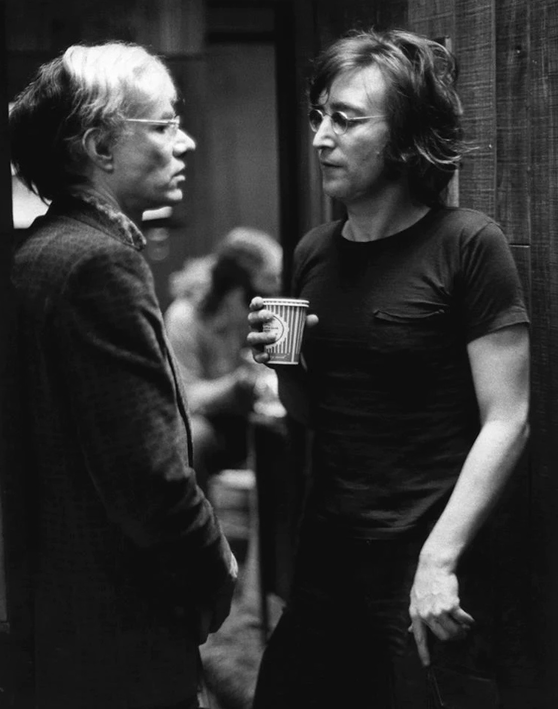 Bob Gruen, John Lennon and Andy Warhol, Record Plant, NYC, 1972 Bob Gruen, John Lennon and Andy Warhol, Record Plant, NYC, 1972