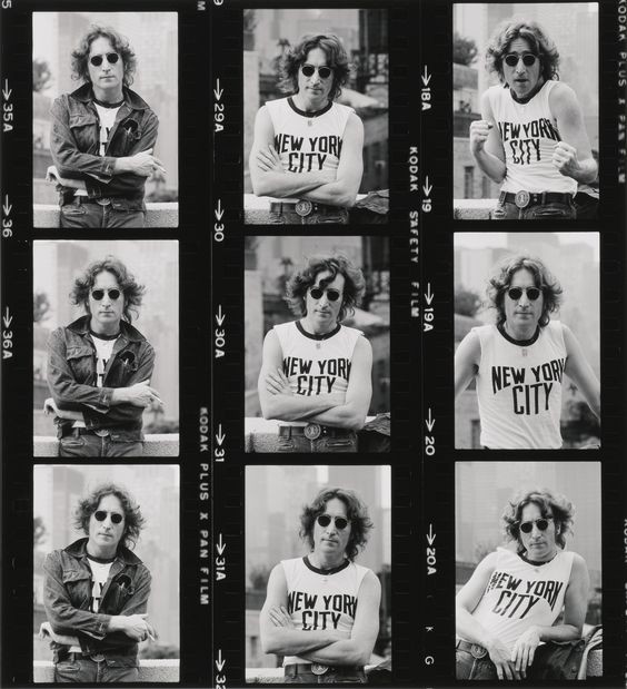 Bob Gruen, John Lennon contact sheet, NYC 1975 Bob Gruen, John Lennon contact sheet, NYC 1975
