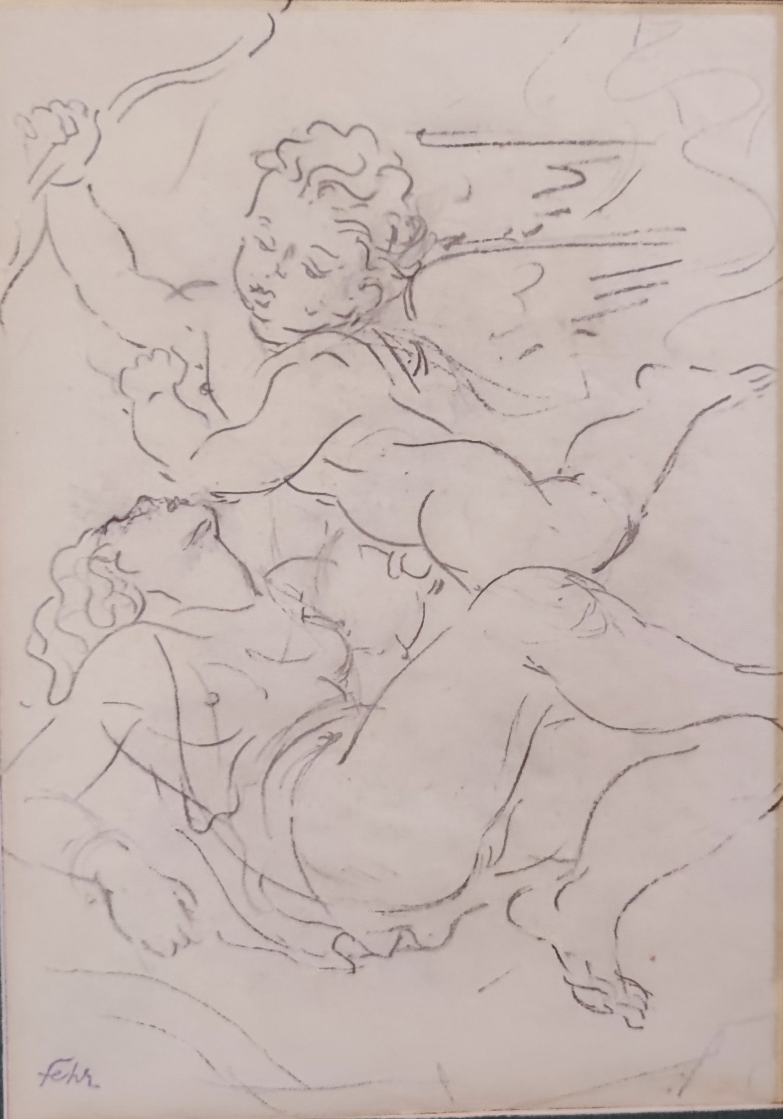 Henri Fehr, Jeune femme et Cupidon Henri Fehr, Jeune femme et Cupidon