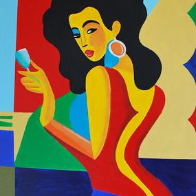 Painting, Mujer con copa, Ernest Carneado Ferreri