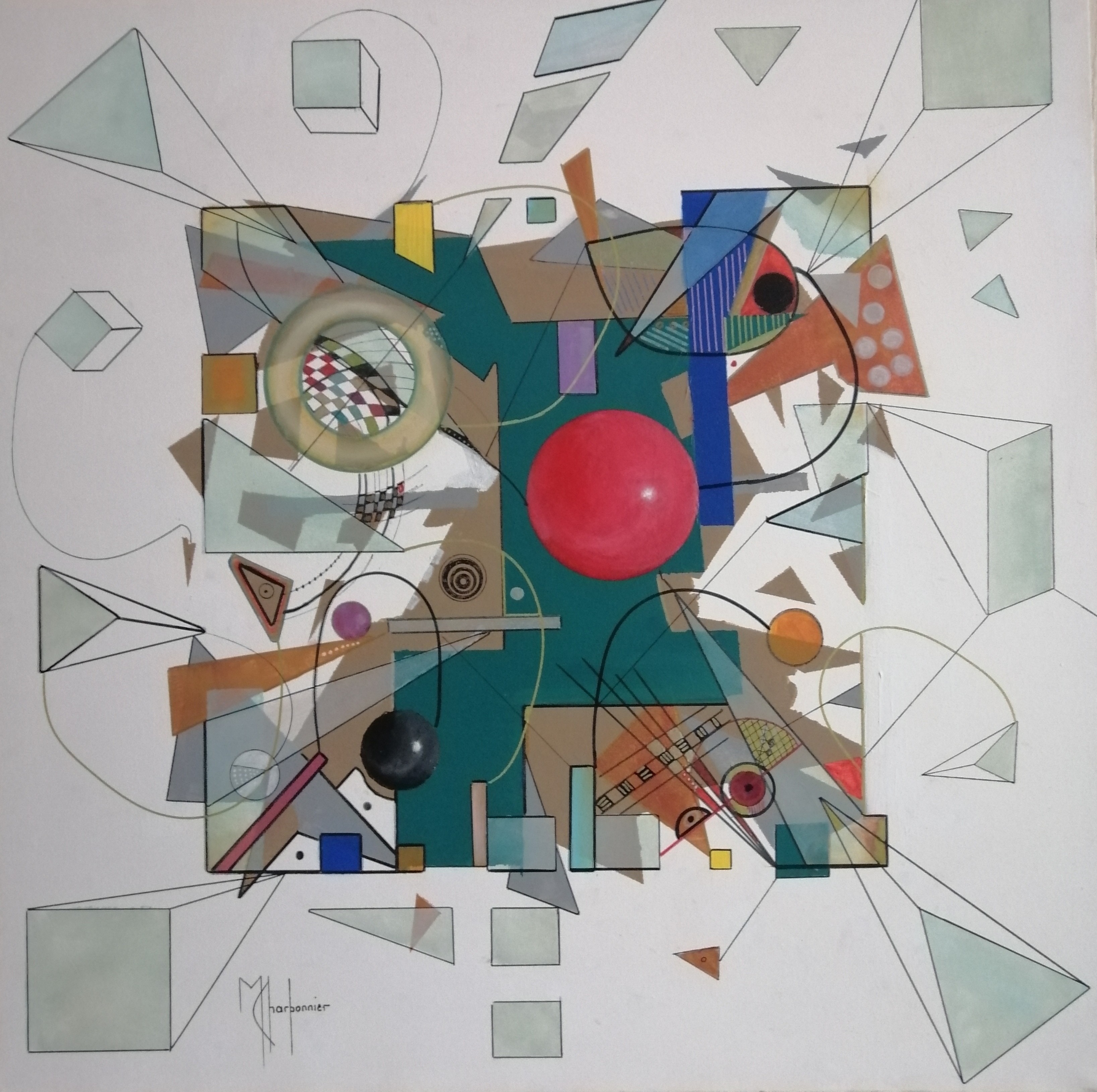 Muriel Charbonnier, Combinaison shérique cristal 2 sur fond blanc Muriel Charbonnier, Combinaison shérique cristal 2 sur fond blanc