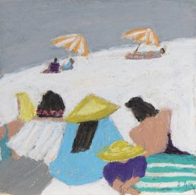 Peinture, Les dames de la côte - Série Les femmes et la mer, Françoise Lucq