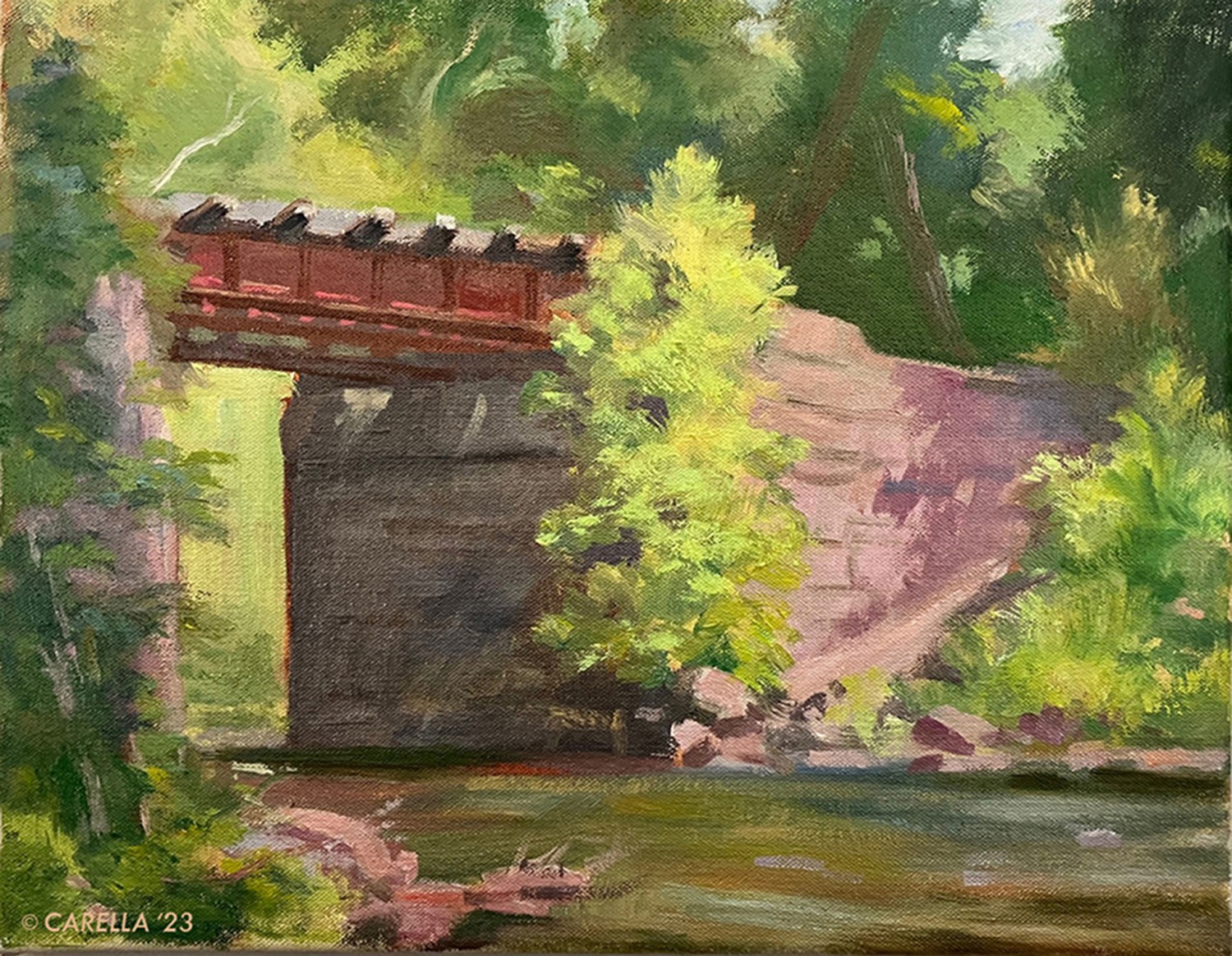 Peter Carella, Landscape with railroad bridge Peter Carella, Landscape with railroad bridge