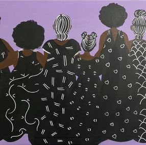 Painting, Femmes de la famille Doumbia, Massira Keita