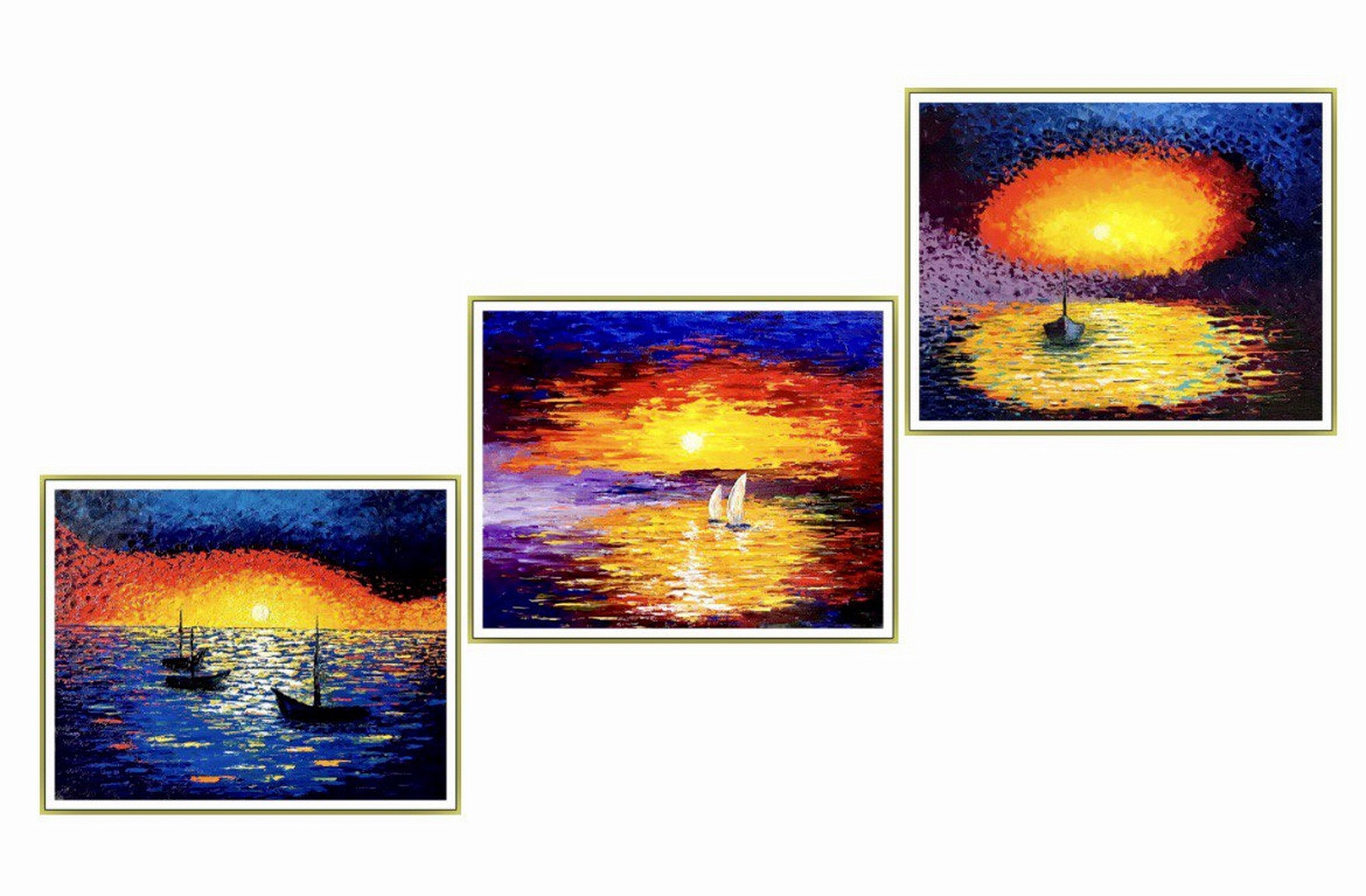 Vik Schroeder, The beauty of sunset. 3 impasto oil paintings Vik Schroeder, The beauty of sunset. 3 impasto oil paintings