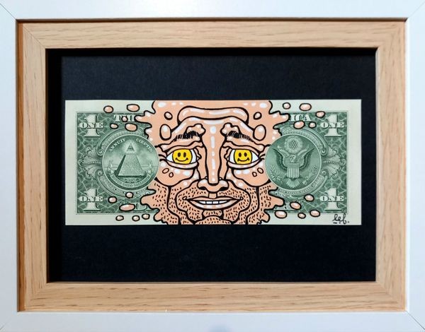 Lef Draw, Crushed Face on dollar Lef Draw, Crushed Face on dollar