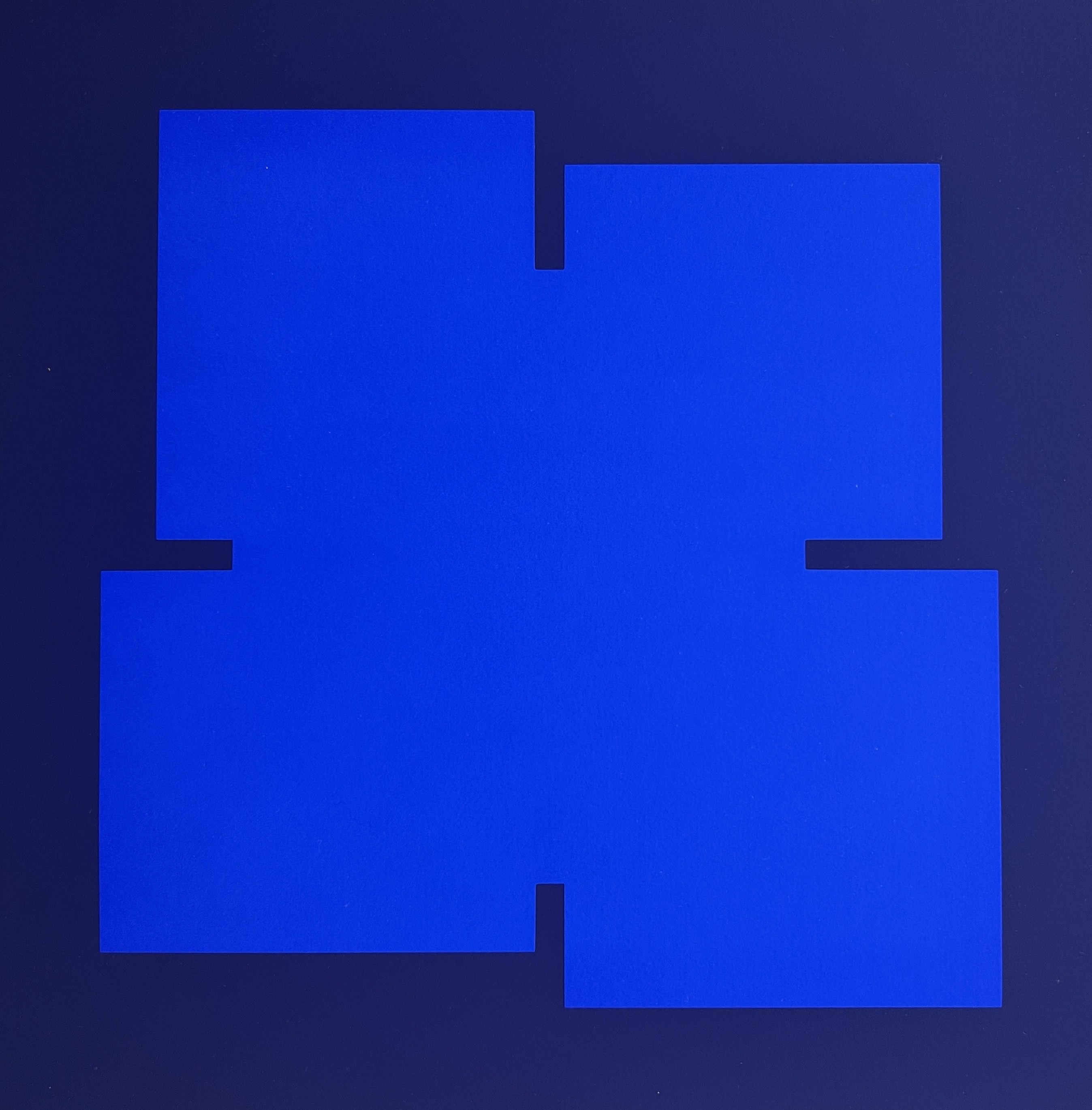 Yves Popet, Sérigraphie bleu sur fond bleu Yves Popet, Sérigraphie bleu sur fond bleu