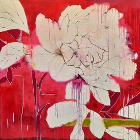 Painting, Red flower, Karenina Fabrizzi