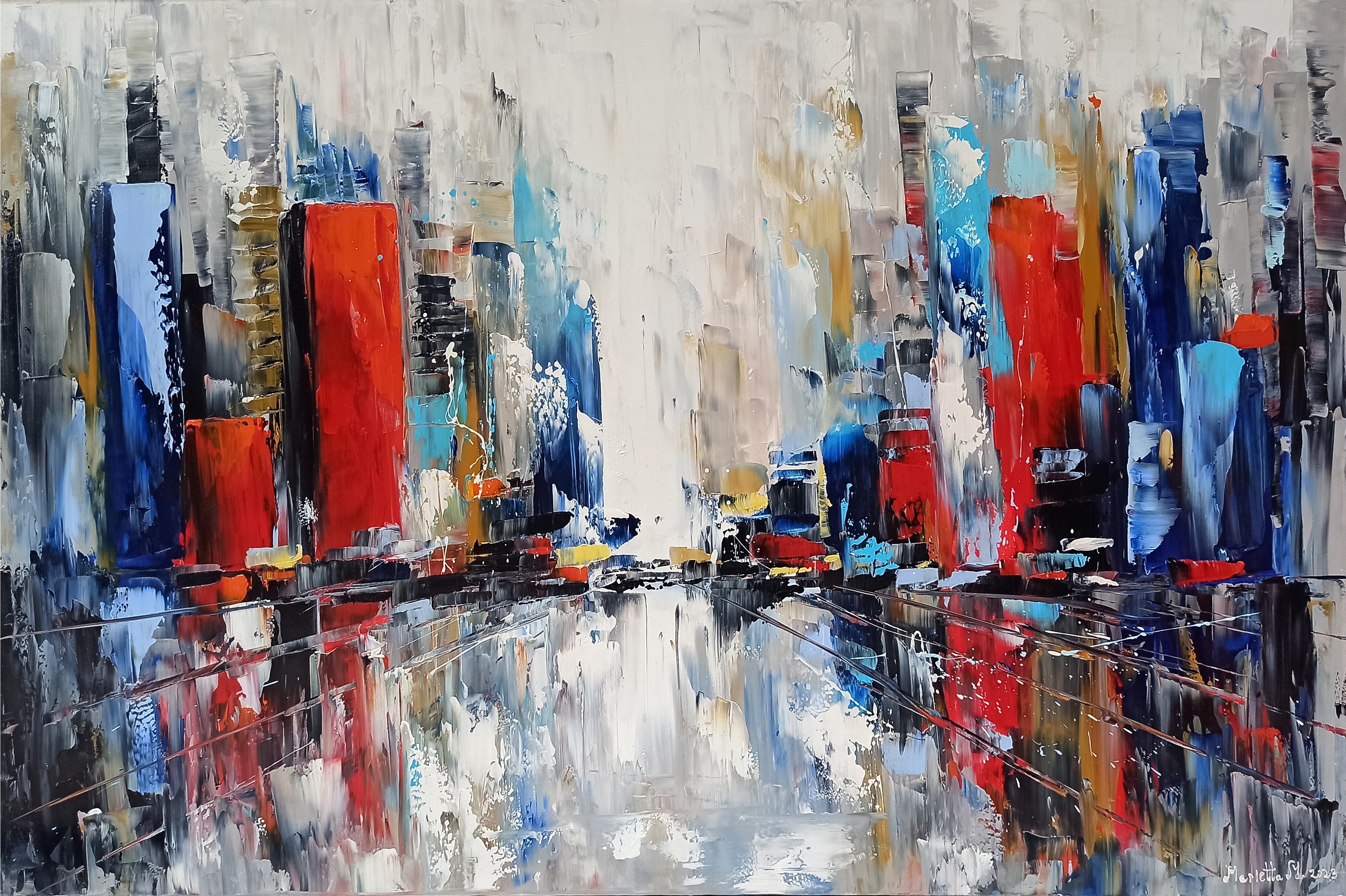 abstract skyline painting