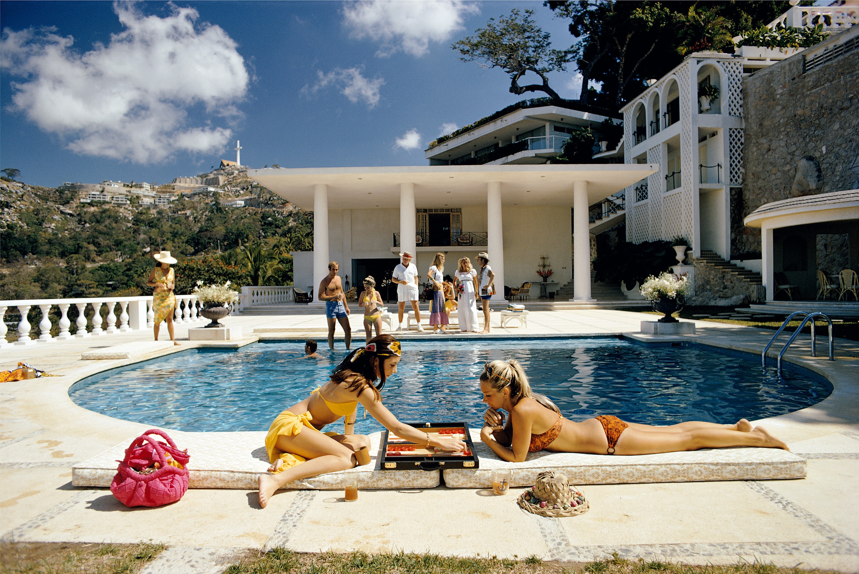 Slim Aarons, Poolside Backgammon Slim Aarons, Poolside Backgammon