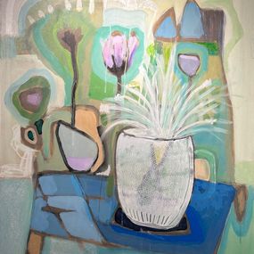 Painting, White flower, Yael Hoenig