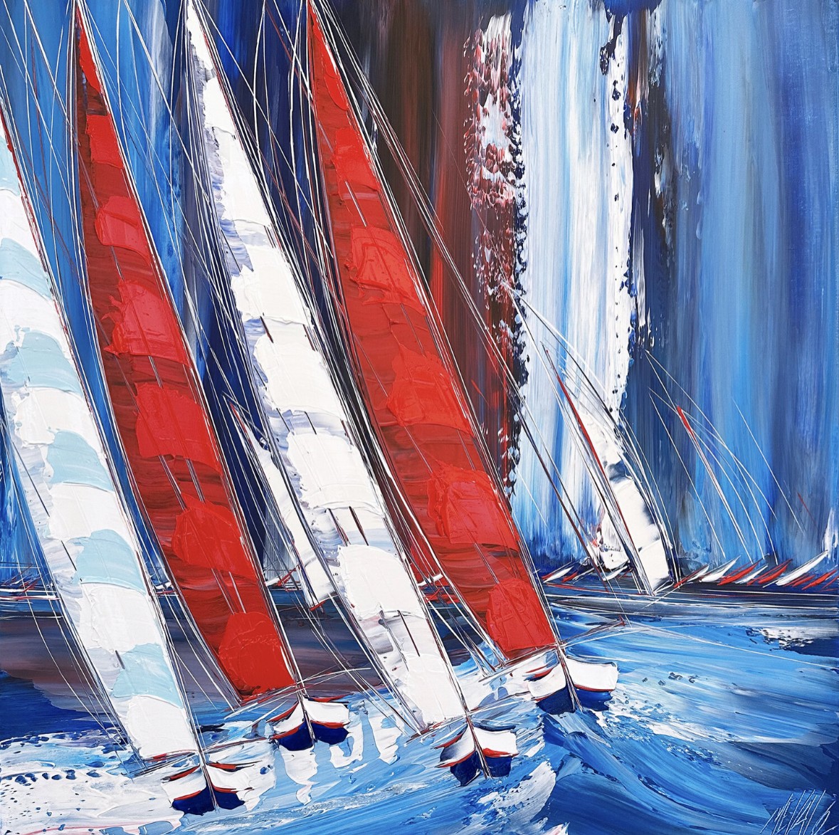 Olivier Messas, Les deux voiles rouges... (Esprit voile) Olivier Messas, Les deux voiles rouges... (Esprit voile)