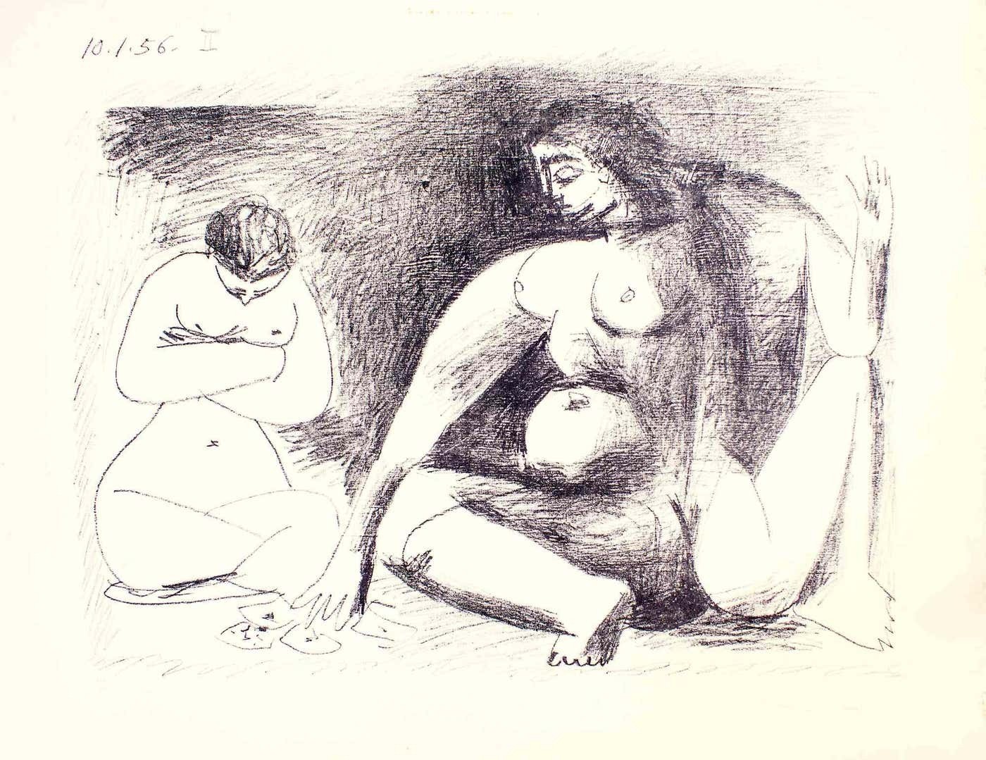 Pablo Picasso, Deux femmes accroupies Pablo Picasso, Deux femmes accroupies