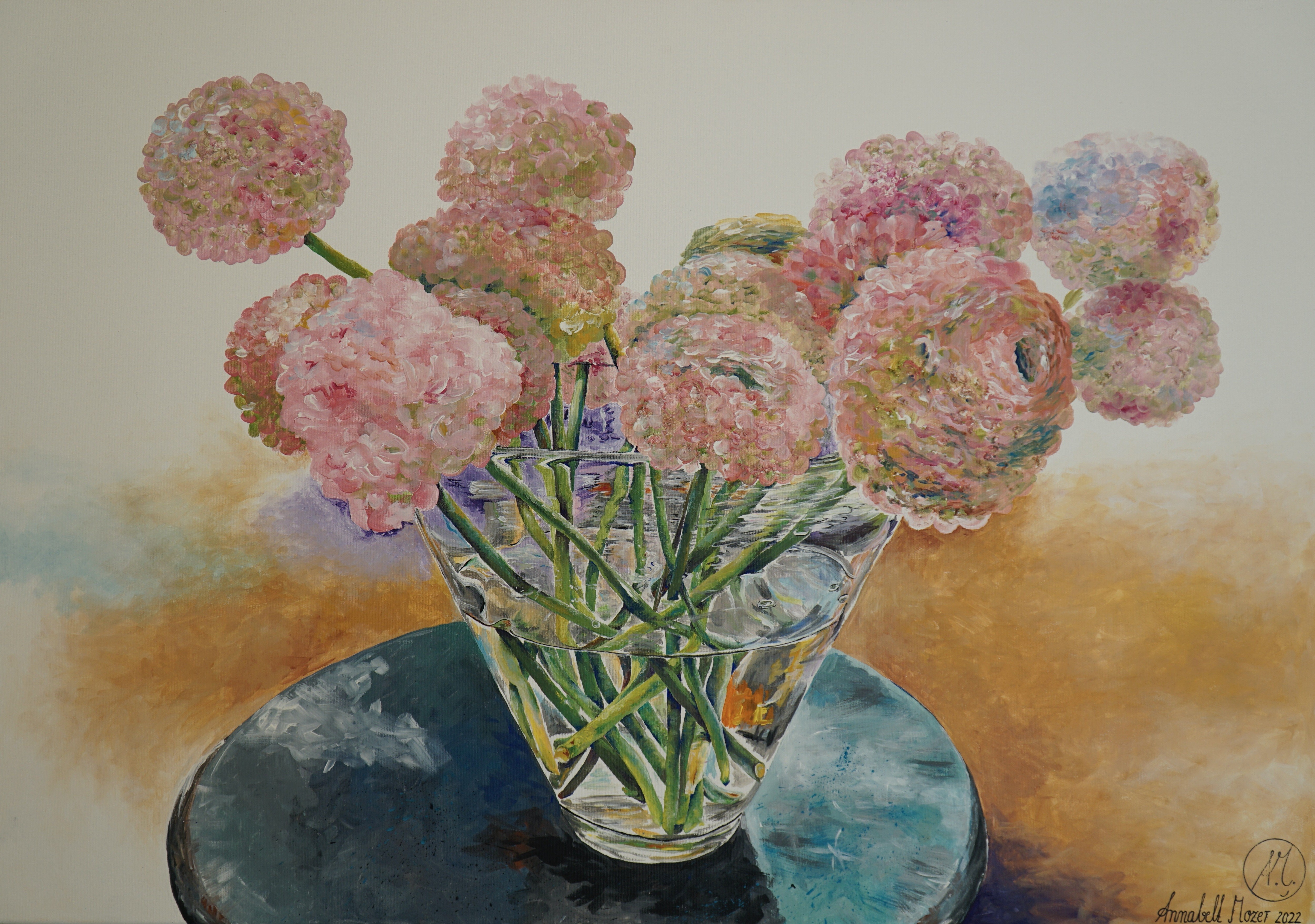 Annabell Mozer, Hydrangeas in vase Annabell Mozer, Hydrangeas in vase