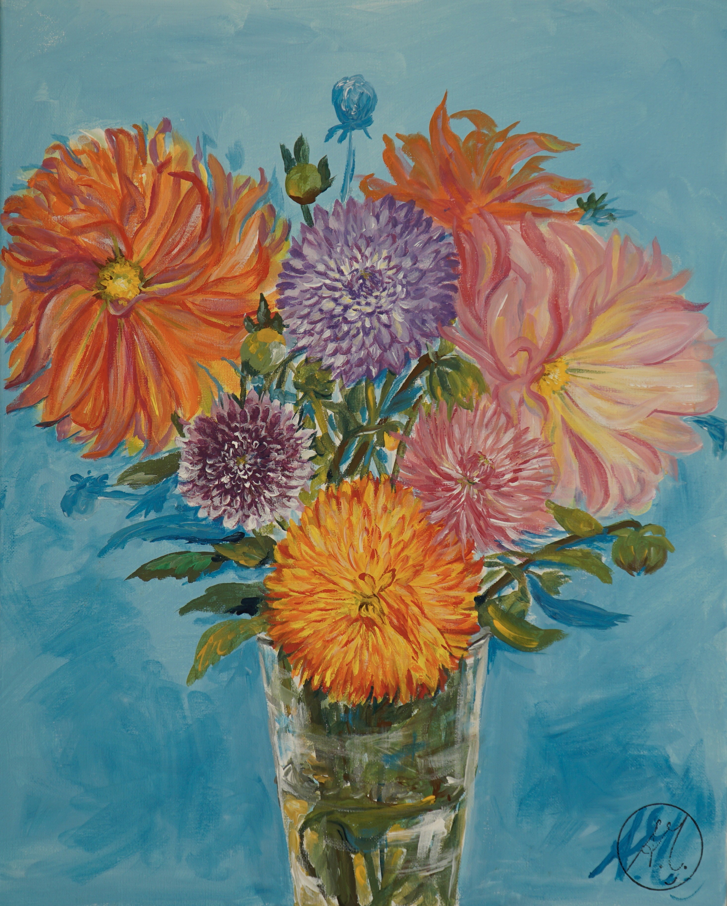 Annabell Mozer, Bouquet of dahlias Annabell Mozer, Bouquet of dahlias