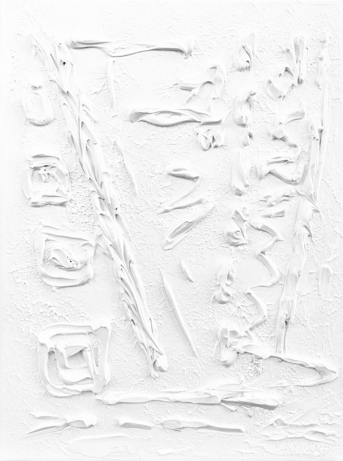 Nataliia Krykun, White abstract landscape in 3, minimalistic textured Pop Art, plaster, snow Nataliia Krykun, White abstract landscape in 3, minimalistic textured Pop Art, plaster, snow