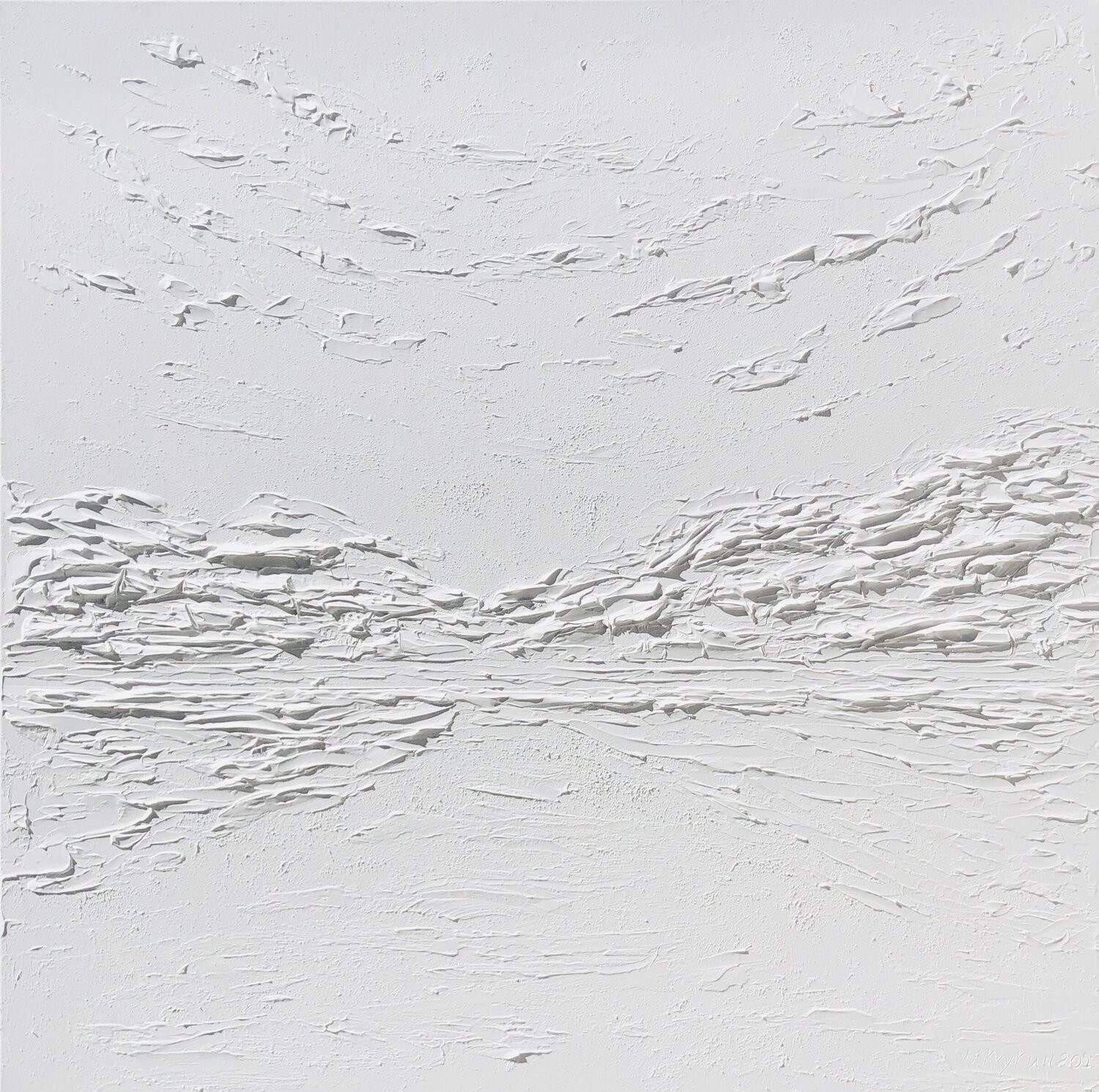 Nataliia Krykun, White abstraction seascape winter snow landscape in 3D Nataliia Krykun, White abstraction seascape winter snow landscape in 3D