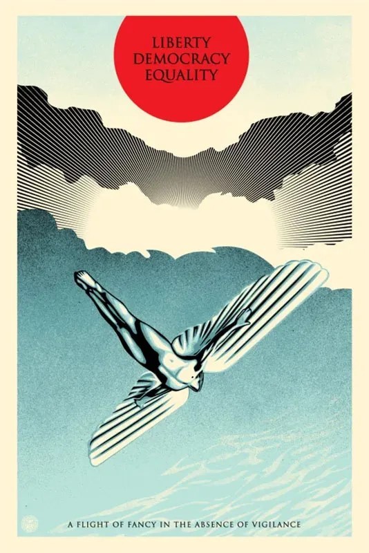 Shepard Fairey (Obey), Icarus democracy Shepard Fairey (Obey), Icarus democracy