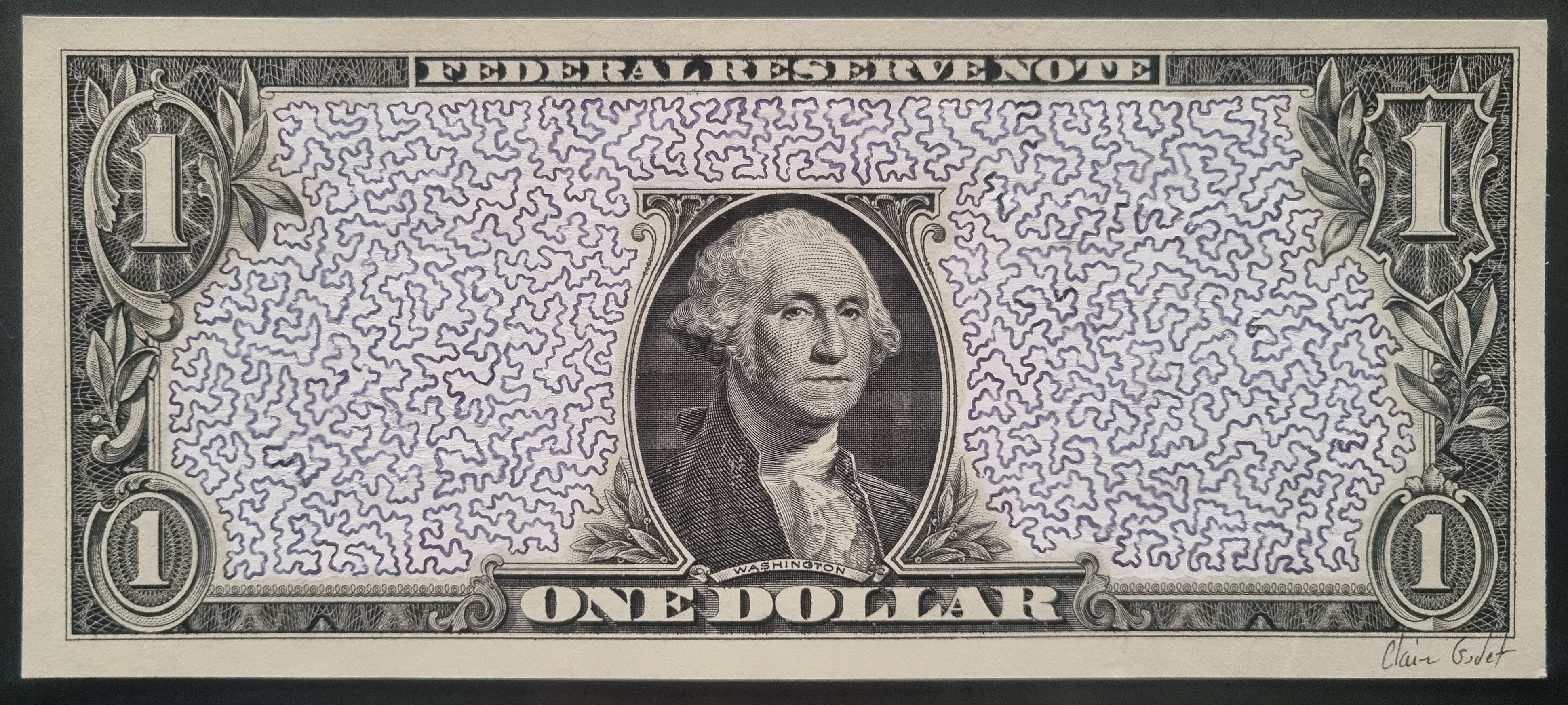 Claire Godet, One line dollar on white Claire Godet, One line dollar on white